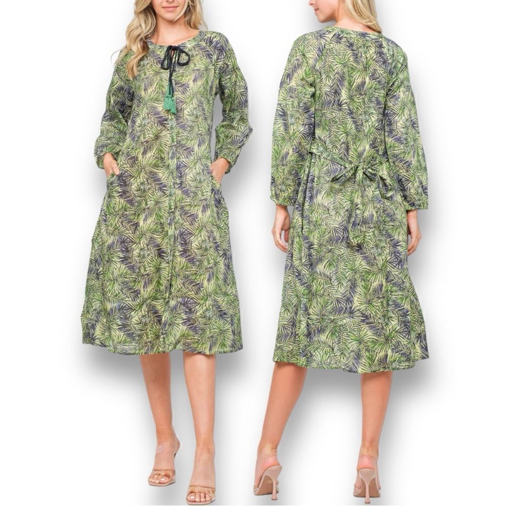 RAJ L.A Women’s Elisa Printed Dress in the Size Large in Sea Green/Eminence